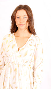 1990's white and gold summer dress