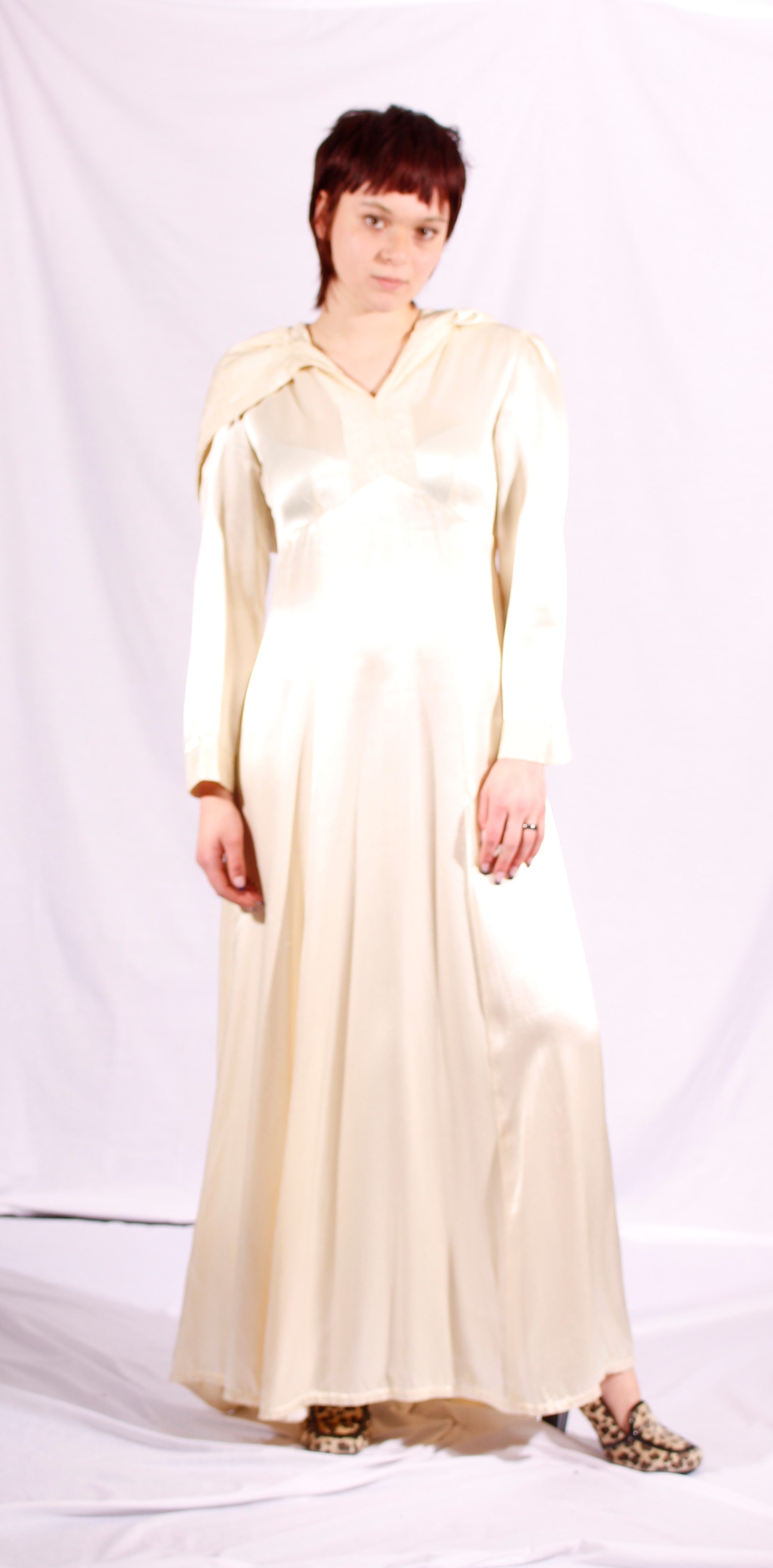 1970's hooded wedding dress