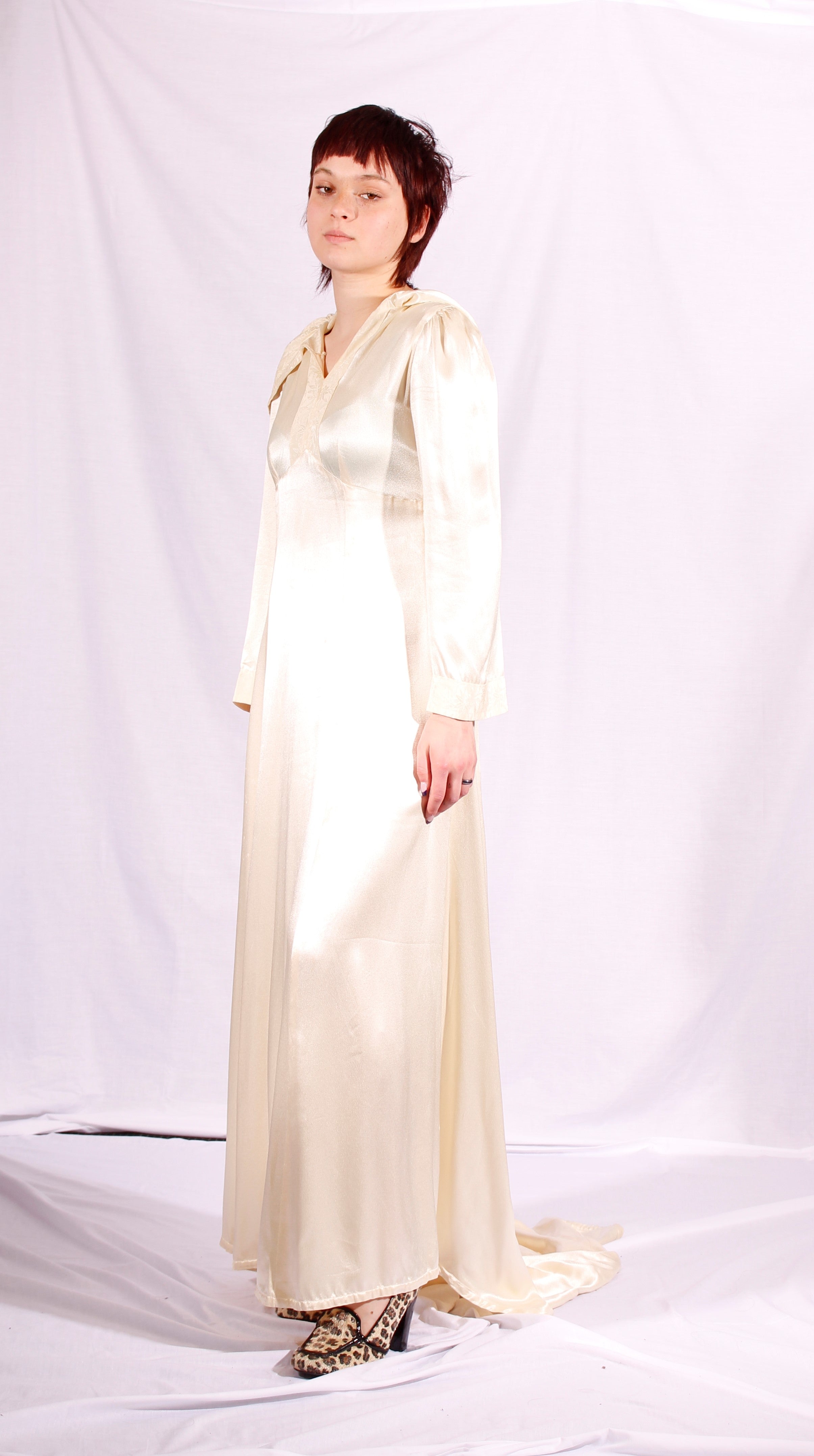 1970's hooded wedding dress