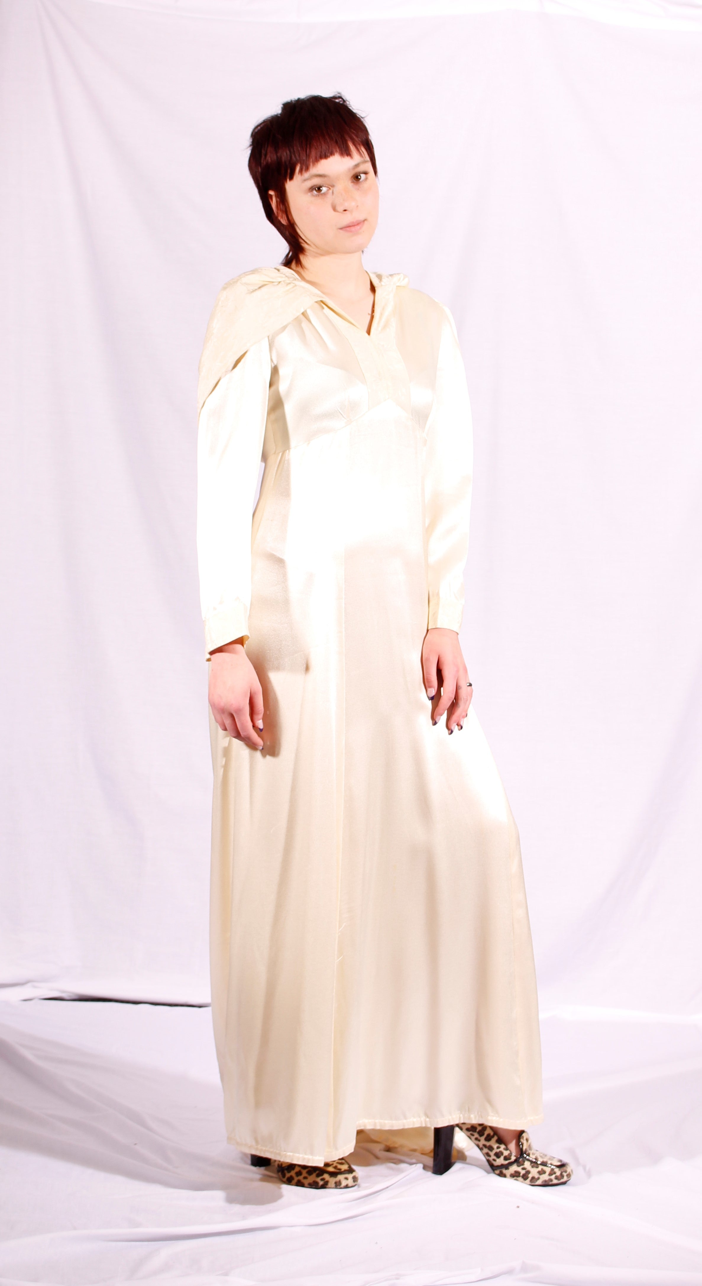 1970's hooded wedding dress