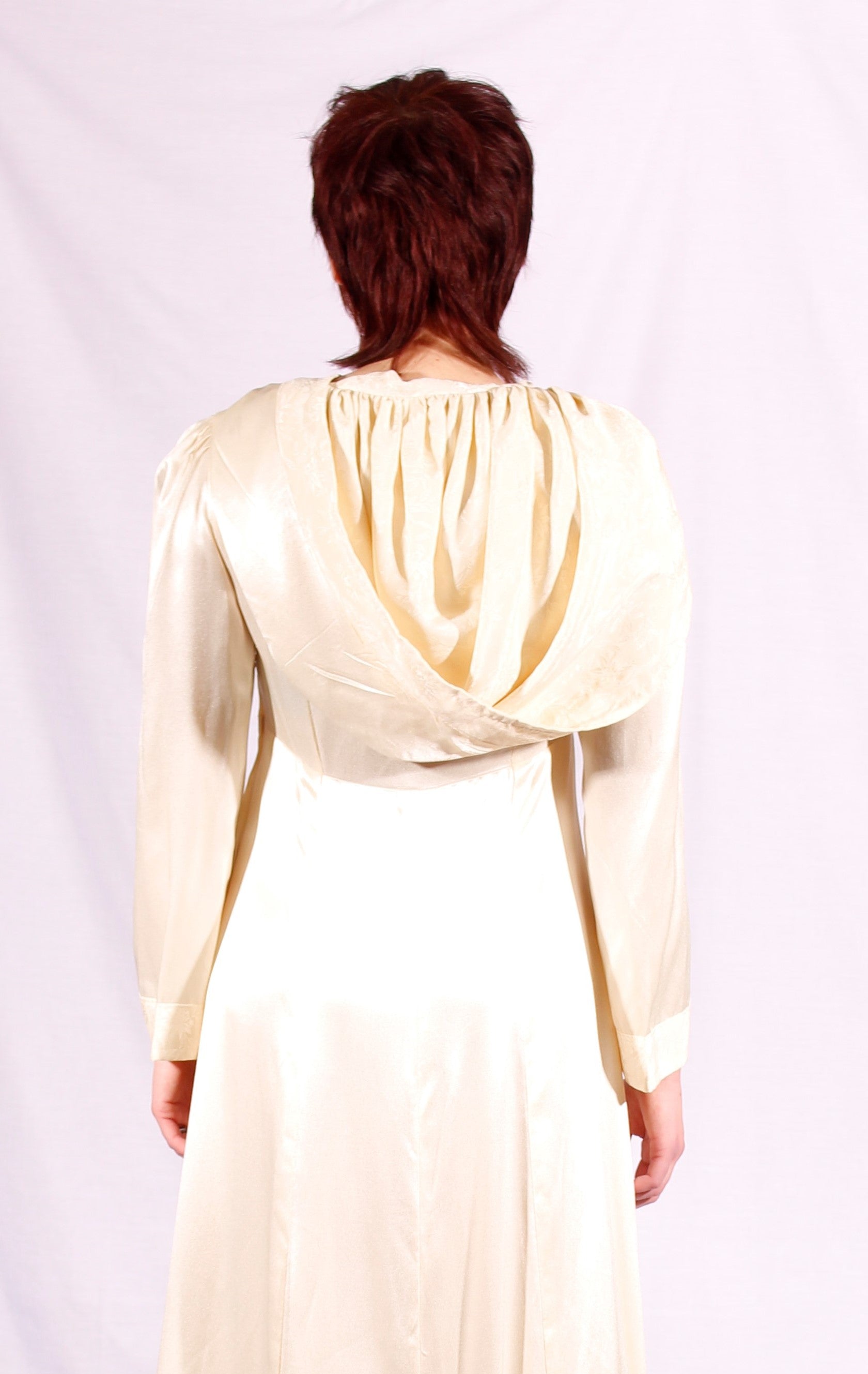 1970's hooded wedding dress