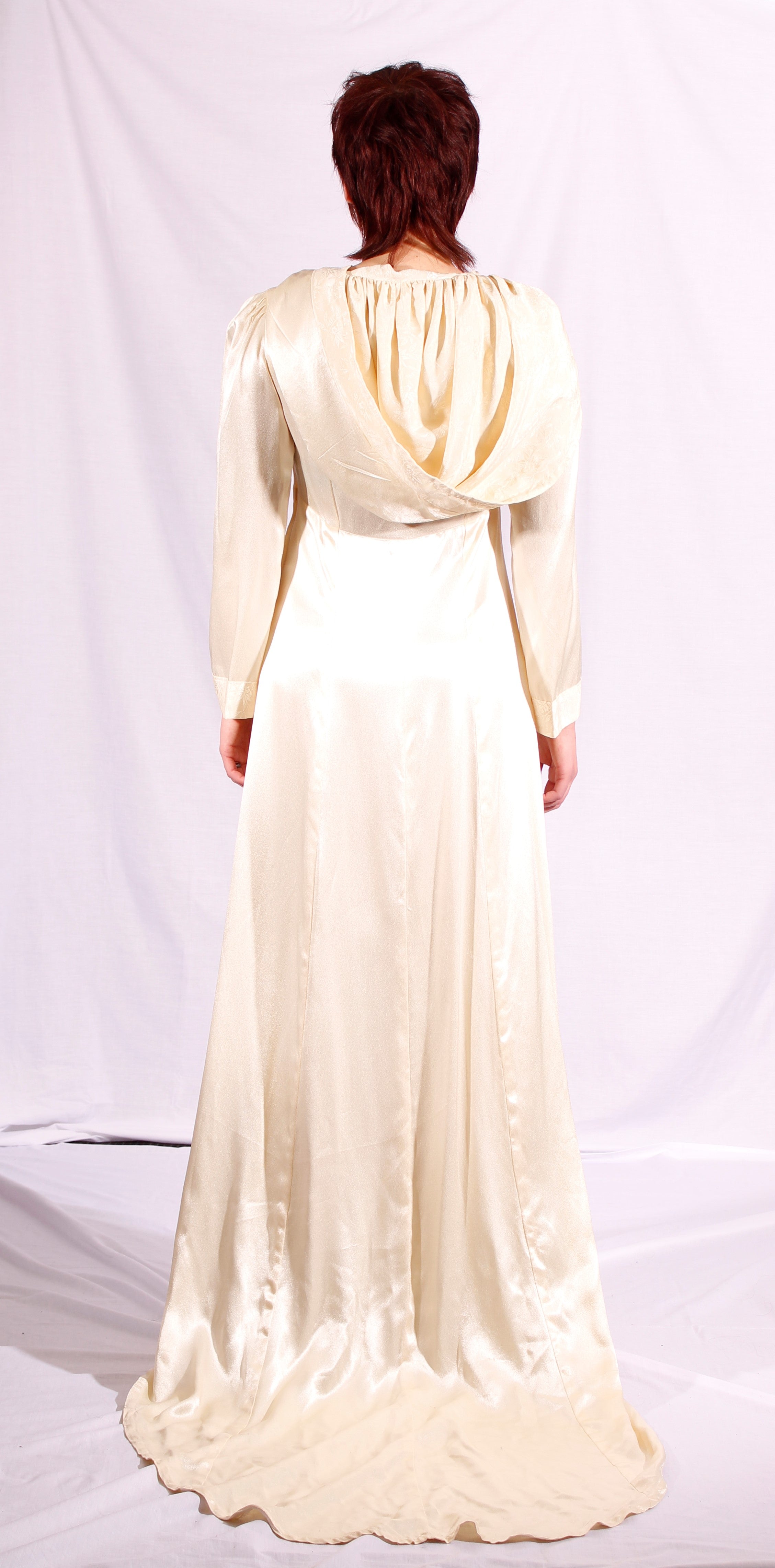 1970's hooded wedding dress